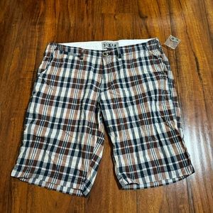NEW 21 MEN ALL AMERICAN BRAND PLAID SHORTS SZ 34